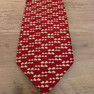Rare Vintage Hermes 7885 MA Men’s 100% Silk Red Patterned Tie